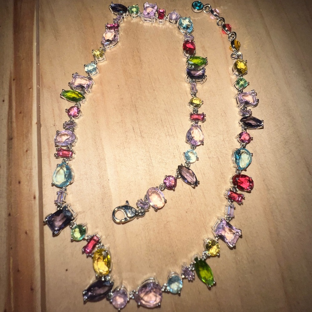 Swarovski Multicolor Crystal Station Necklace